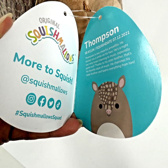 Squishmallows KellyToy Plush 8" Thompson The Armadillo Super Soft & Cuddly NEW - Picture 15 of 17